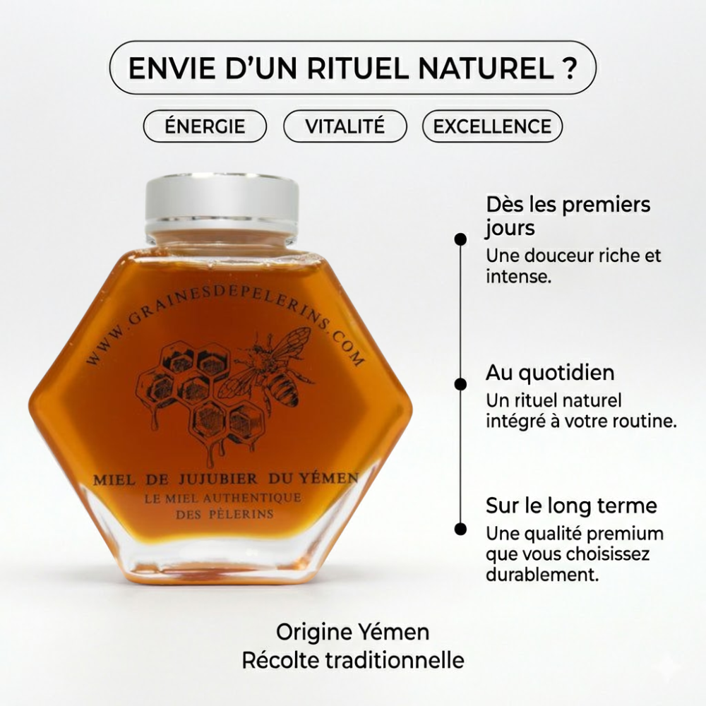MIEL DE JUJUBIER DU YÉMEN – COFFRET ÉCRIN CUILLÈRE(250G)