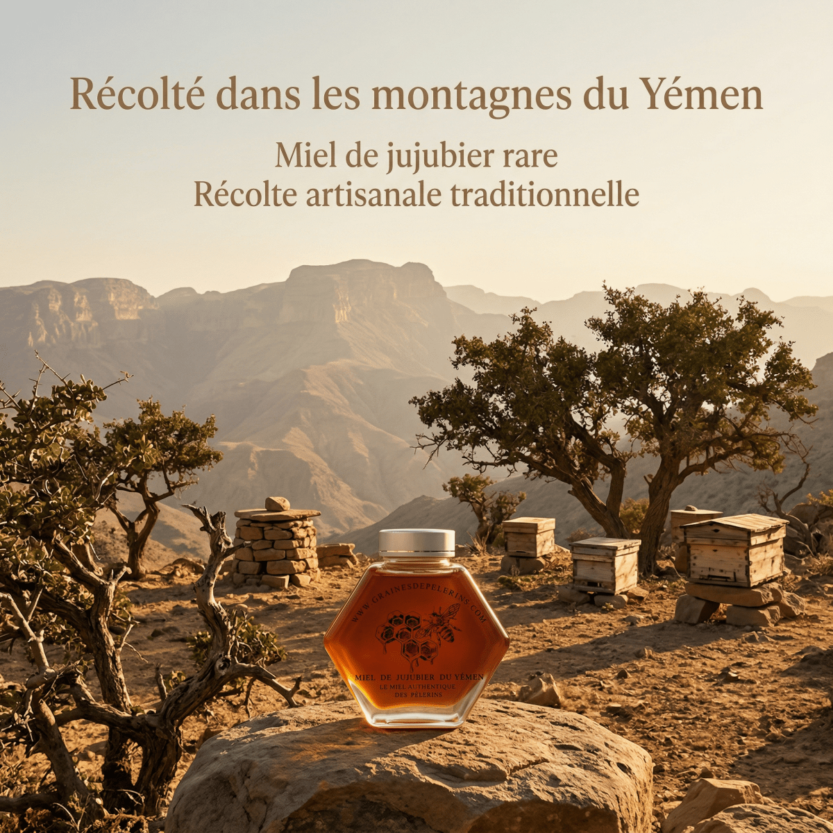 Miel De Jujubier Du Yémen – Coffret Écrin Cuillère(250g)