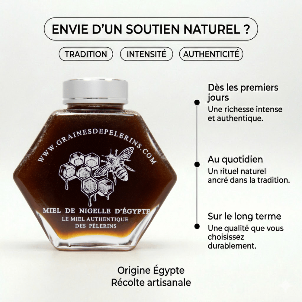 MIEL DE NIGELLE D'ÉGYPTE – COFFRET ÉCRIN CUILLÈRE(250G)