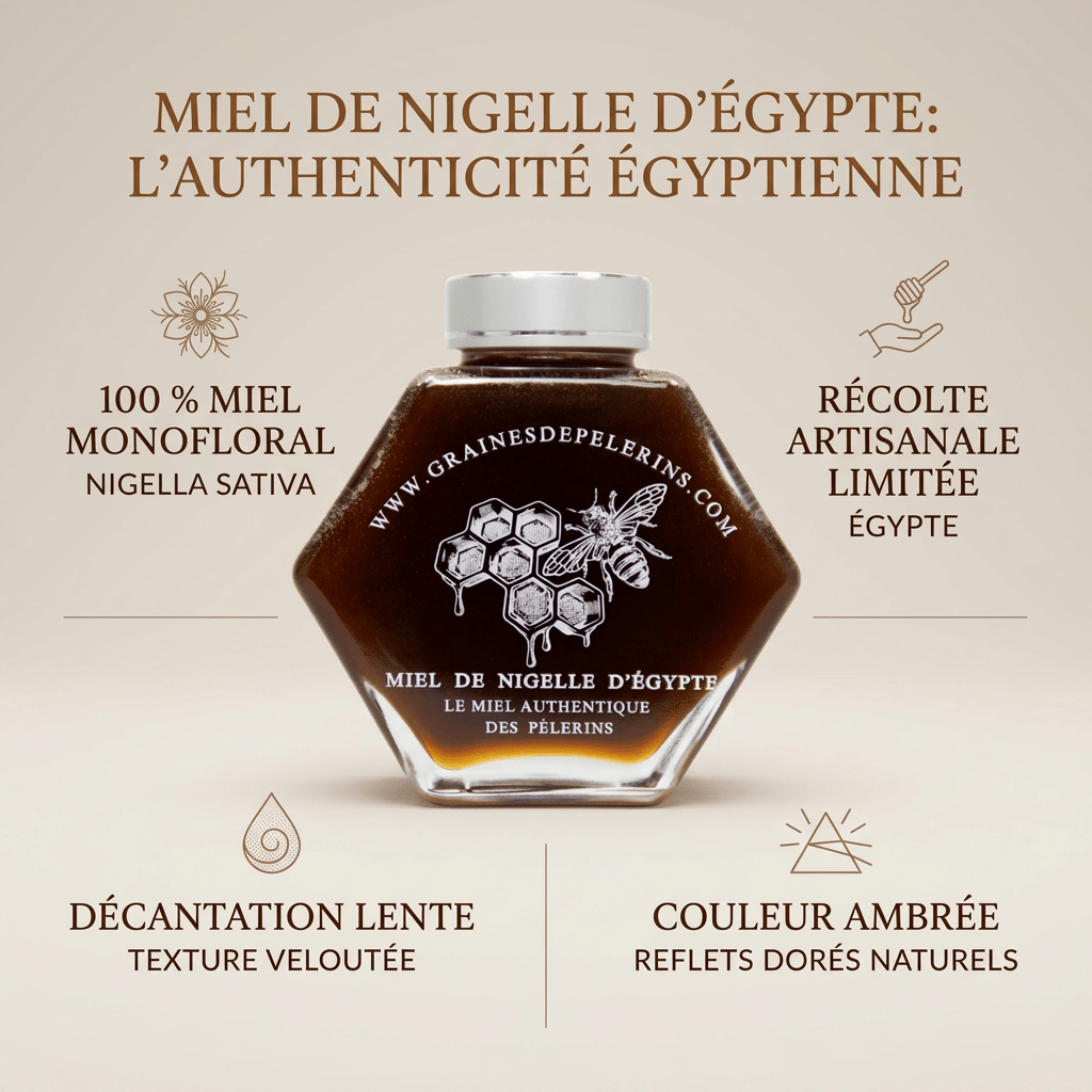 MIEL DE NIGELLE D'ÉGYPTE – COFFRET ÉCRIN CUILLÈRE(250G)