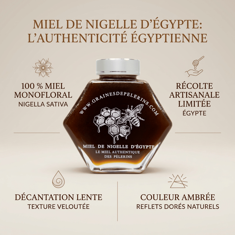 Miel de Nigelle d'Égypte, pot 250g prêt à offrir
