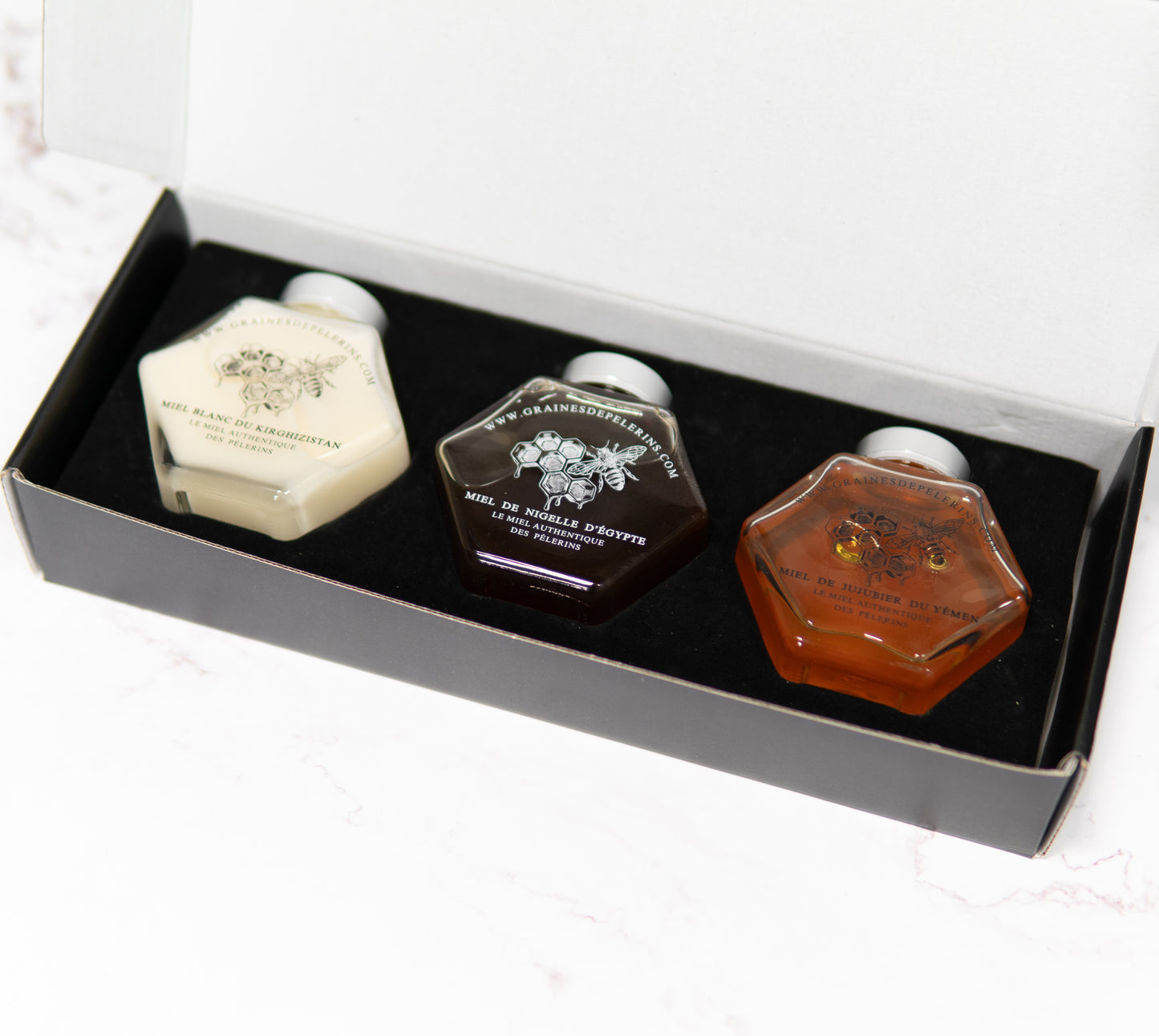 COFFRET IMMUNITÉ 3×250g Miel Blanc, Jujubier & Nigelle