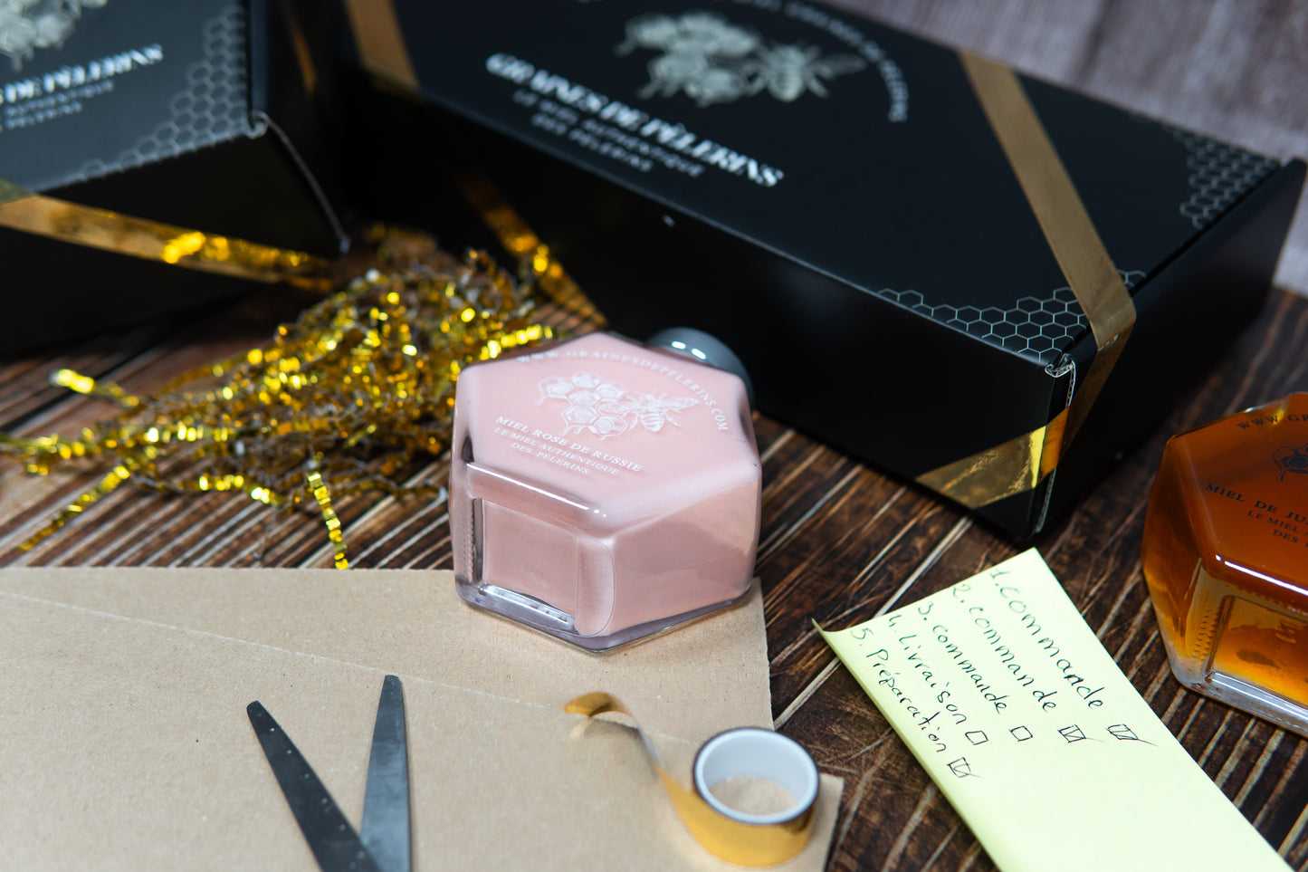 COFFRET PRESTIGE Miels de Jujubier, Blanc & Rose 3×250g