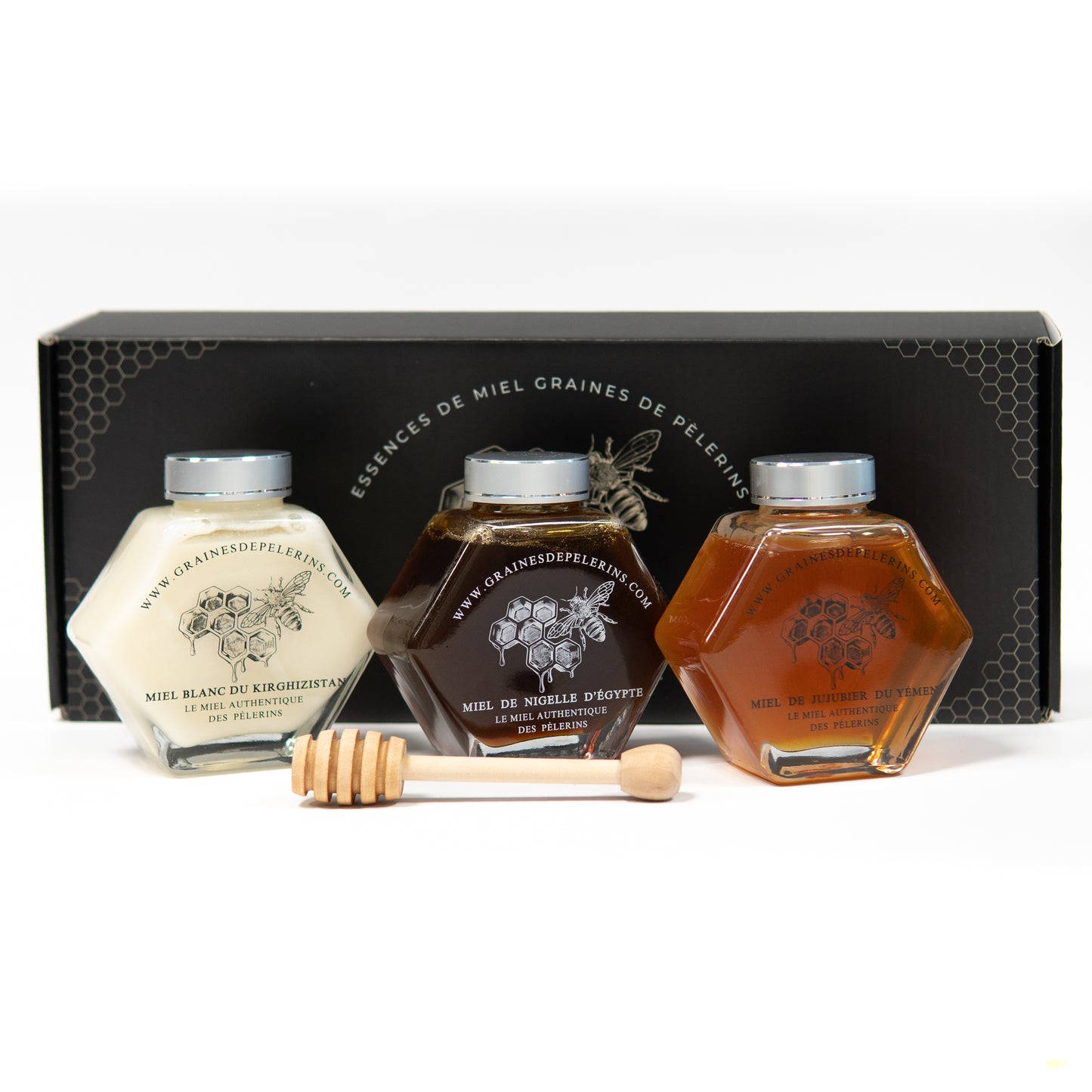 COFFRET IMMUNITÉ 3×250g Miel Blanc, Jujubier & Nigelle