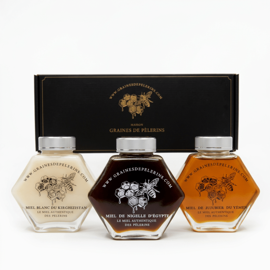 IMMUNITÄT-SET 3×250g Weißer Honig, Jujube, Schwarzkümmel