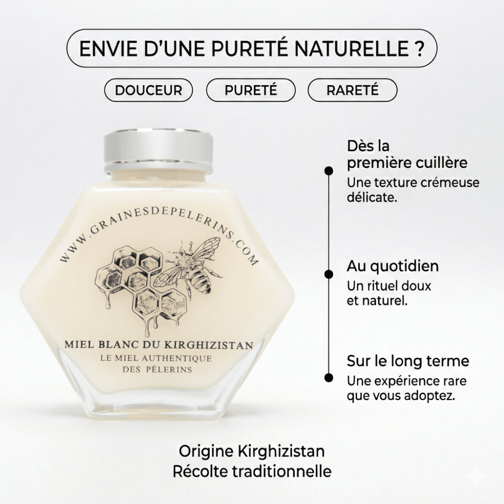 Miel Blanc Du Kirghizistan – Coffret Écrin Cuillère(250g)