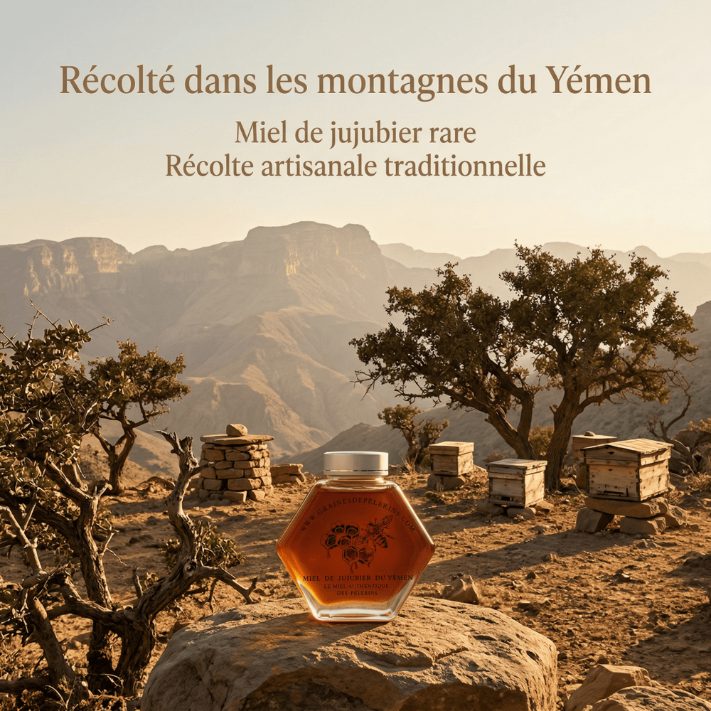 Cuillère bois et Miel de Jujubier du Yémen en dégustation