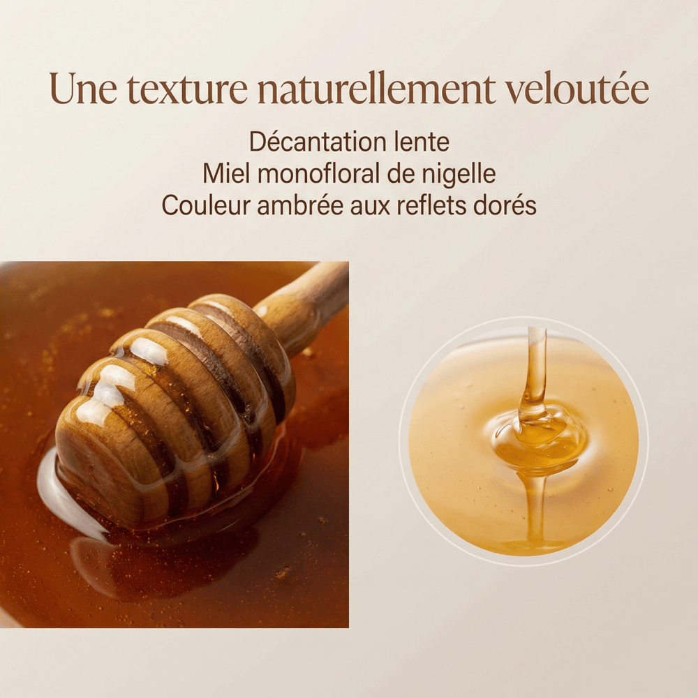Étiquette Miel de Nigelle d'Égypte Graines de Pèlerins