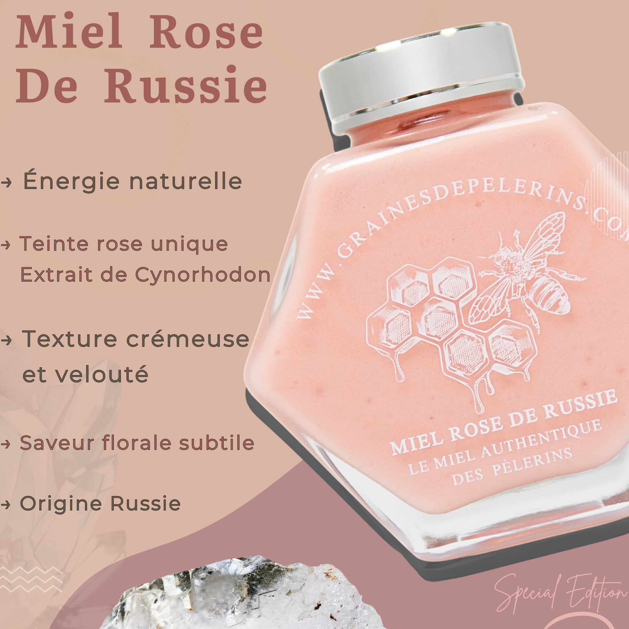 ROSE AROMIEL DE RUSSIE – COFFRET ÉCRIN CUILLÈRE(250G)