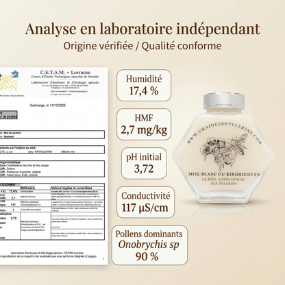 WEISSER HONIG AUS KIRGISISTAN – GESCHENKSET MIT LÖFFEL (250G)