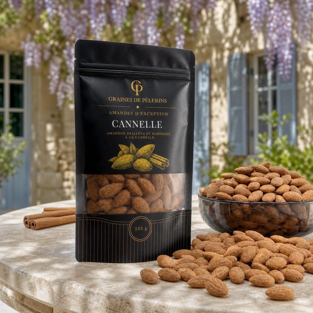Sachet d’amandes Cannelle, emballage réel de la collection