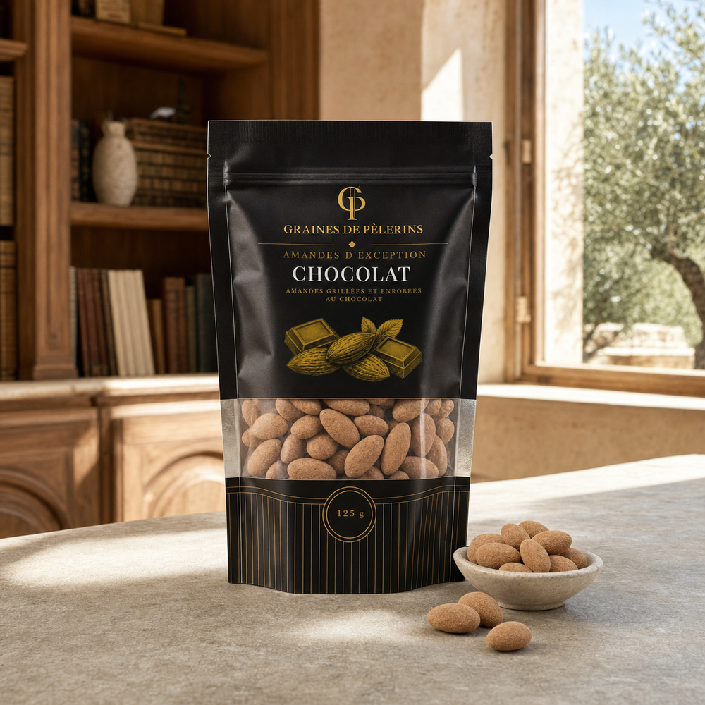 Sachet d’amandes Chocolat, emballage réel de la collection