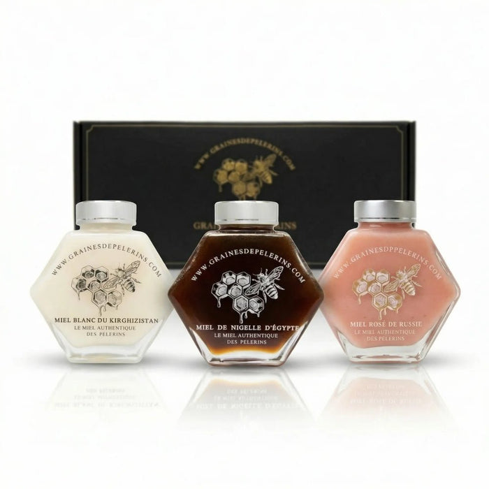 Coffret Découverte avec Miel Blanc, Nigelle et Aromiel Rose