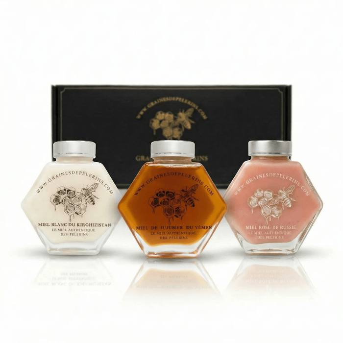 Coffret Prestige avec Jujubier, Miel Blanc et Aromiel Rose