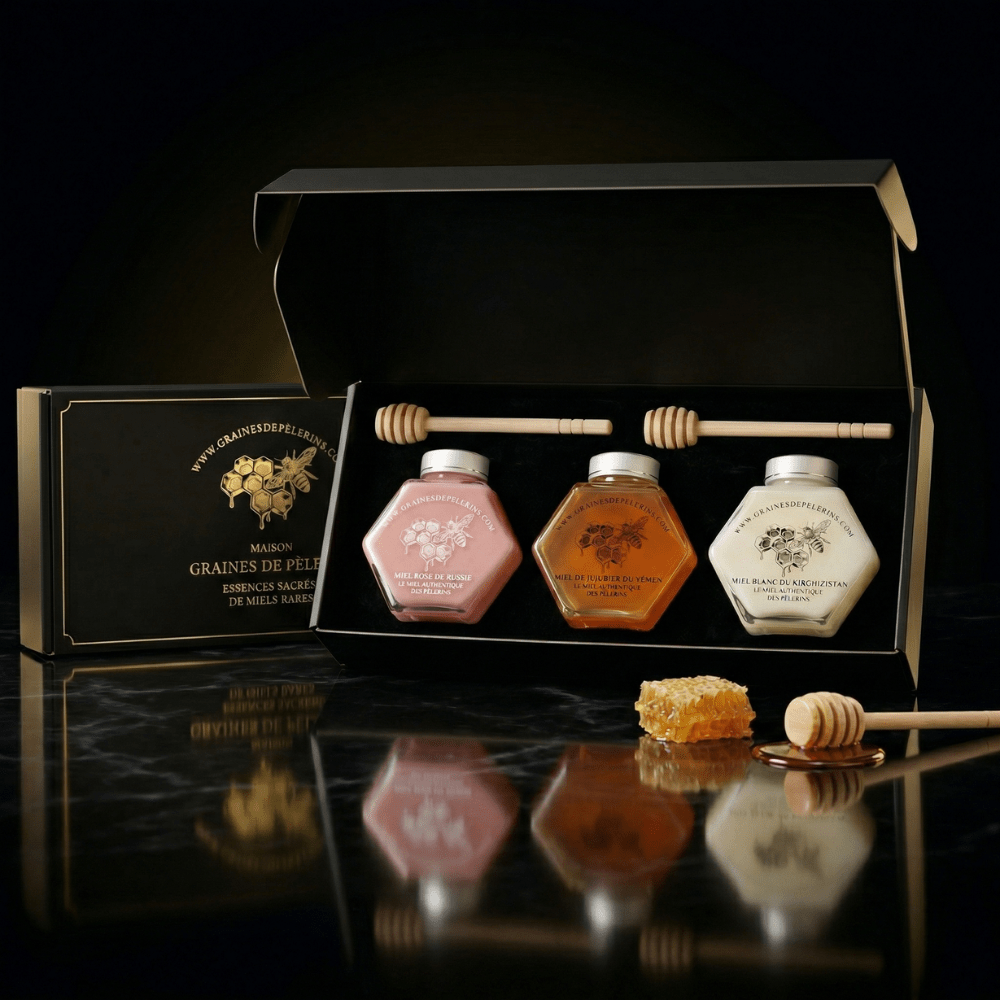 Coffret Prestige  Miels De Jujubier, Blanc, Rose 3×250g