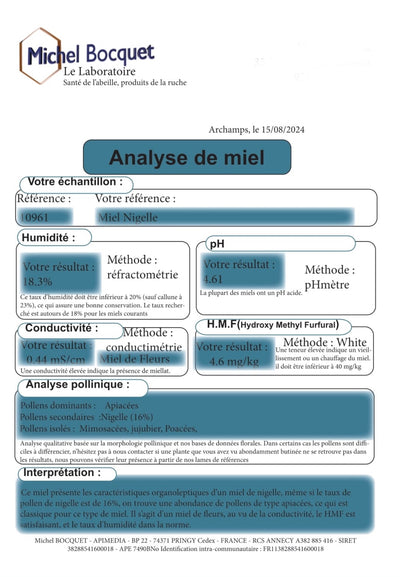 MIEL DE NIGELLE D'ÉGYPTE – COFFRET ÉCRIN CUILLÈRE(250G)