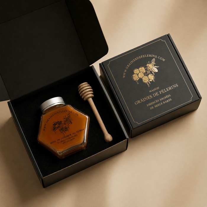 MIEL DE JUJUBIER DU YEMEN - COFFRET ÉCRIN CUILLÈRE (250G)