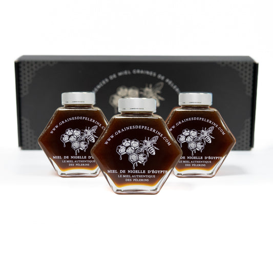 TRIO MIEL DE NIGELLE D'ÉGYPTE 3x250g