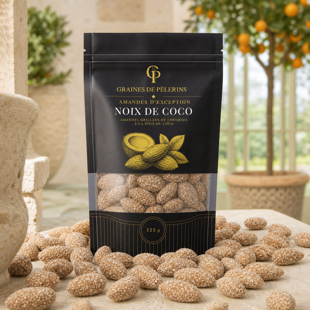 Sachet d’amandes Noix de Coco, emballage réel de la collection