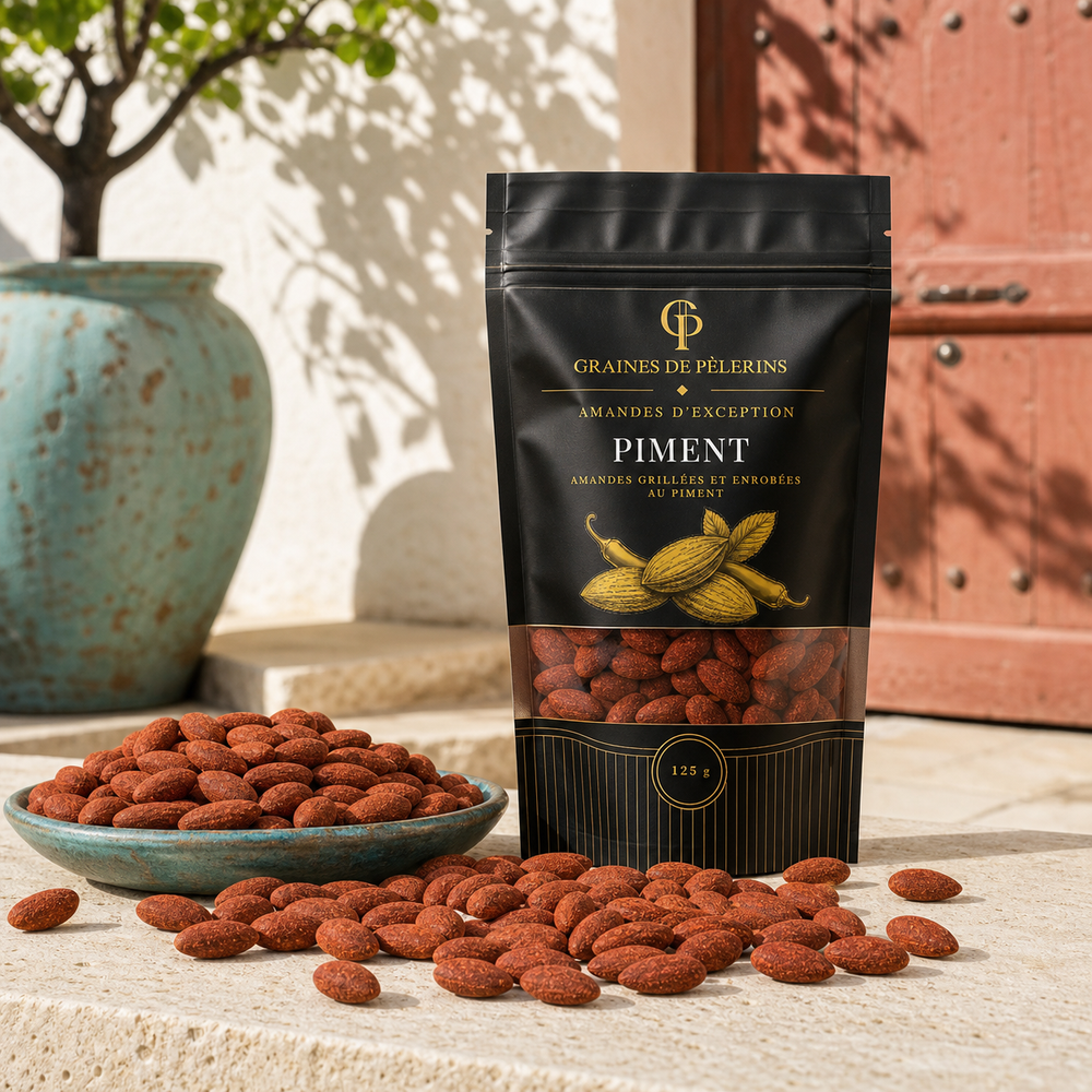 Sachet d’amandes Piment, emballage réel de la collection