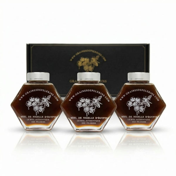 Trio Miel de Nigelle d'Égypte en format 3×250g